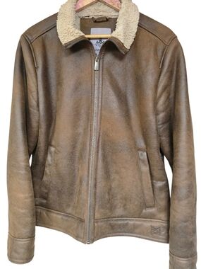 RAINFOREST Brown Suede Jacket with Cream Sherpa Lining